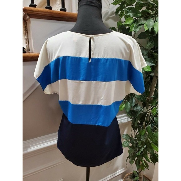 Vince Camuto Women's Multicolor Polyester Round Neck Short Sleeve Casual Shirt 4 - Picture 7 of 10